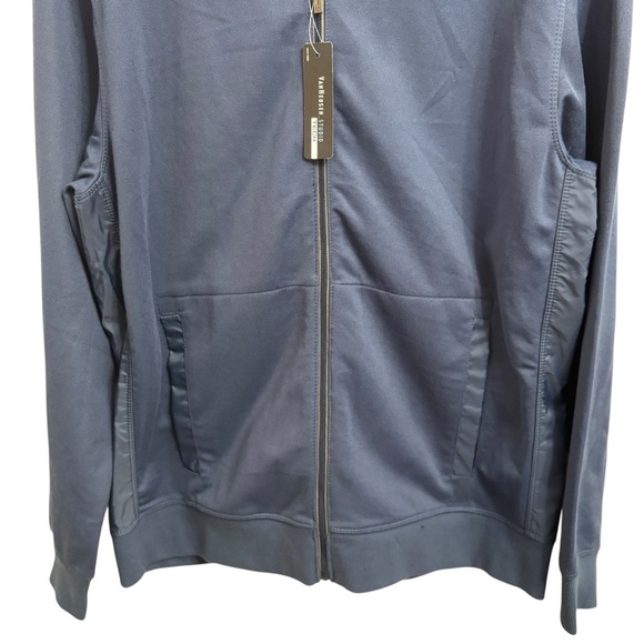 Van Heusen Blue Zip Up Sweater with Stand-Up Collar Medium - Picture 4 of 8